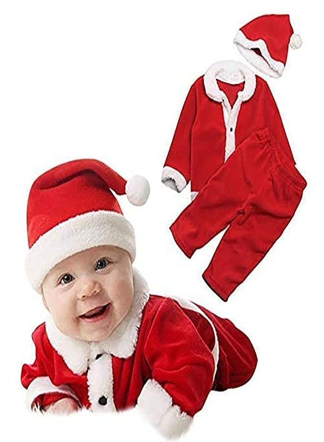 ARCK Santa Claus Dress Costume for Baby Boys Girls Kids (0-6 Months) For Christmas / New Year (Premium Series)